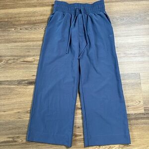Albion Audrey Wide Leg Crop Jetsetter Blue Active Pants Trouser Women XXS Petite